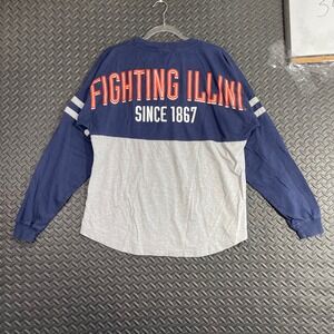 University Of Illinois Boxercraft Gray‎ Blue Long Sleeve Shirt Men's Size Medium